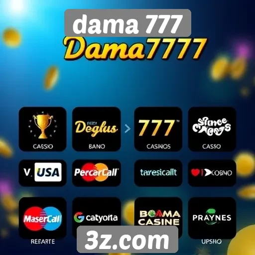 Variedade de métodos de pagamento no Dama 777